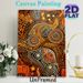 Indigenous Abstract Animal Painting Poster, Vibrant Dot-art Warm Orange Intricate Patterned Poster, Unique Cultural Artwork For Living Room, Office_maomaolike.com