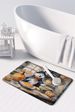 Siberian Husky Fall Kitchen Pumpkins Memory Foam Kitchen Mat Machine Washable Anti-Fatigue Mat Cushion Comfort Bath Mat Or Kitchen Rug_maomaolike.com