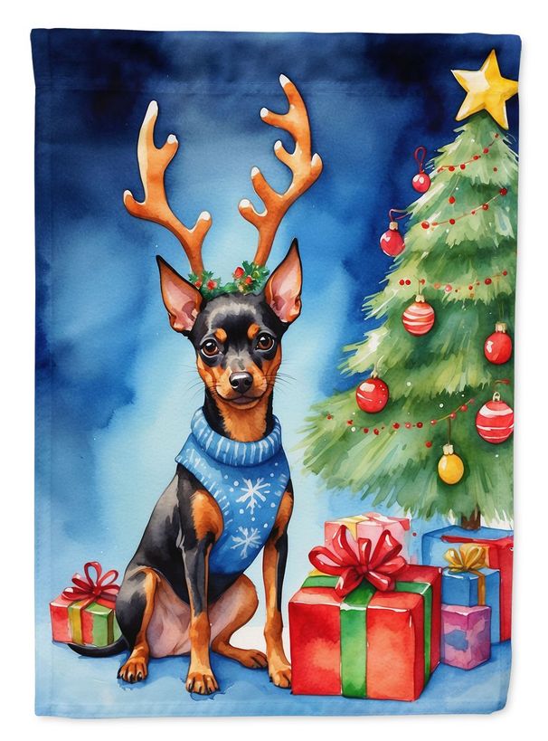 Miniature Pinscher Christmas Reindeer Garden Flag Mailbox Flag Decorative Yard Flag Banner Outside Patio Artwork Yard Flower Beds, Garden Size, Multicolor_maomaolike.com