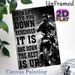 Motivational Dirt Bike Painting Poster, Monochrome Rainy Track Rider Poster, Inspirational Quote Design Ideal For Garage, Man Cave Or Living Room_maomaolike.com