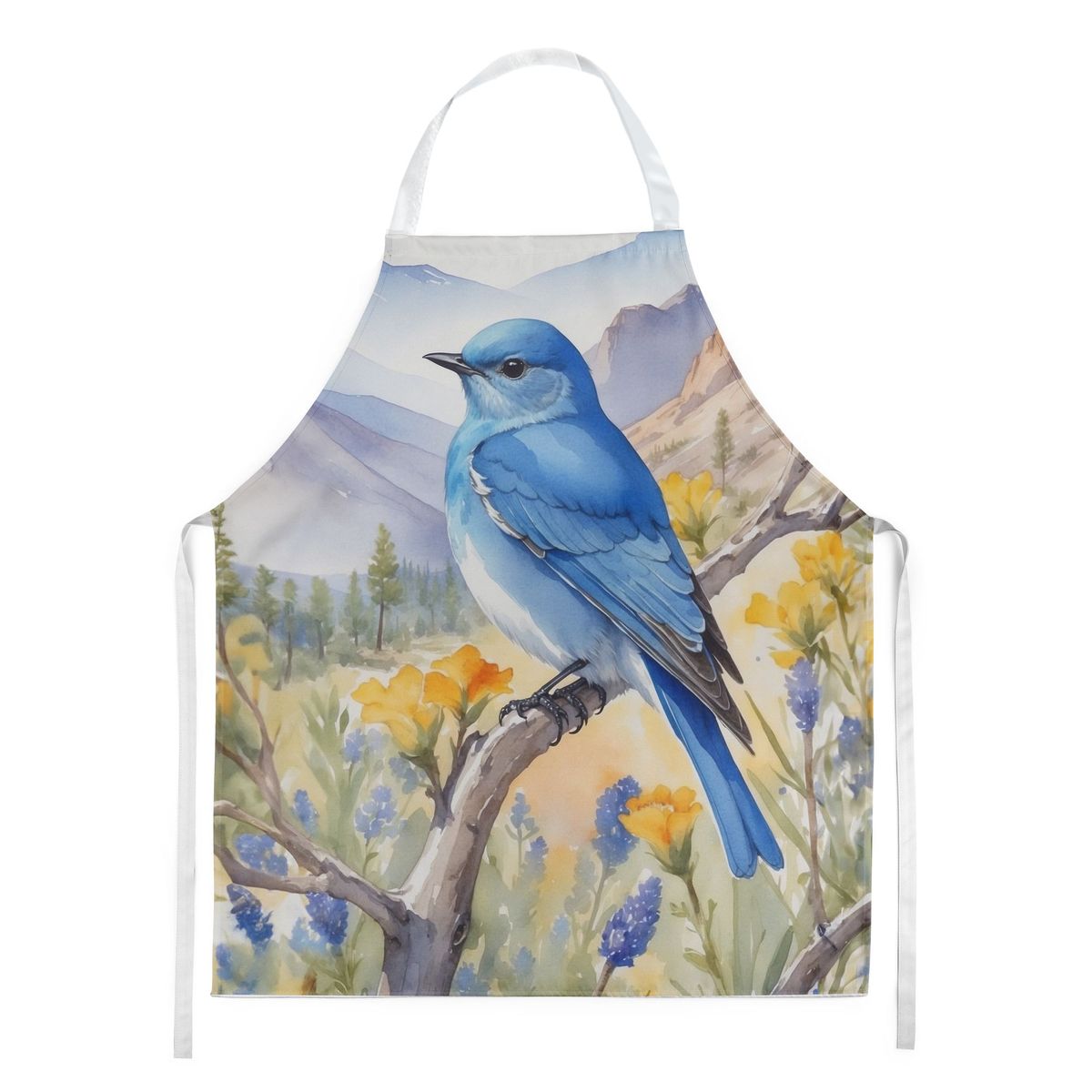 Nevada Mountain Bluebird Apron Cooking Kitchen Server Baking Crafts Gardening For Adult Women Men, Unisex, Large, Multicolor_maomaolike.com