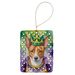 Basenji King Of Mardi Gras Porcelain Ornament Christmas Tree Hanging Decorations For Home Christmas Holiday, Rectangle, Gift, Multicolor_maomaolike.com