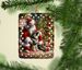 Norwegian Elkhound And Santa Claus Porcelain Ornament Christmas Tree Hanging Decorations For Home Christmas Holiday, Rectangle, Gift, Multicolor_maomaolike.com