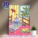 Cozy Tea Time Painting Poster, Vibrant Folk Style Poster, Whimsical Teapot, Tea Cup & Toast Scene With Warm Inviting Vibe, Ideal For Kitchen And_maomaolike.com
