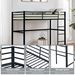 Metal Loft Bed Full Size, Loft Bed Frame With Safety Guard Rails & Flat Ladder, Twin Loft Bed For Kids Teens Adults, Black_maomaolike.com