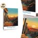 Pompeii Themed Painting Poster, Warm-toned Retro Ancient Ruins Sunset Scene Poster, Vintage Artistic Wall Decor Ideal For Living Room, Study And Home_maomaolike.com