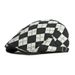 Hot Sale Spring Fall Men's Beret Retro Plaid Herringbone Forward Flat Peaked Cap Women Dailywear Sunshade Cabbie Driving Hat_maomaolike.com