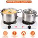 2 Color Options -- 1Pc 2000W Electric Double Burner Portable Coil Heating Hot Plate Stove Countertop RV Hotplate With Non Slip Rubber Feet 5 Temperature Adjustments_maomaolike.com