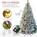 Prelit Artificial Christmas Tree Holiday Décor With Snow Flocked Branches, Warm White Or Colorful LED Lights, Steel Base_maomaolike.com