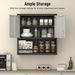 Metal Adjustable 2 Doors Metal Storage Cabinet Kitchen Pantry Cabinet With Adjustable Shelves Tall Steel Cabinet Locker For Kitchen, Living Room, Dining Room And Office_maomaolike.com