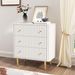 Modern 3 Drawer Dresser For Bedroom, Storage Chest Of Drawers, White Wood Dresser Organizer With Fluted Texture, Accent Storage Dresser Cabinet For Living Room, Closet, Hallway_maomaolike.com