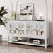Elegant Retro Console Table/Storage Cabinet/Sideboard With Mirrored Doors,Spacious Shelves,and Durable Acacia Wood Legs - Perfect For Living Room,Dining Room,or Entryway_maomaolike.com