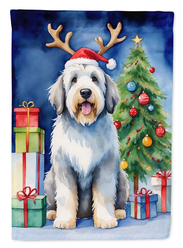 Old English Sheepdog Christmas Reindeer Garden Flag Mailbox Flag Decorative Yard Flag Banner Outside Patio Artwork Yard Flower Beds, Garden Size, Multicolor_maomaolike.com