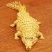 Gold-Plated With Movable Joints Tea Seat Decoration Creative Large Crocodile Handheld Craft Metal Ornament_maomaolike.com