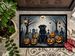 Black Pug Spooky Halloween Doormat Front Door Mat Indoor Outdoor Rugs For Entryway, Non Slip Washable Low Pile, 24H X 36W_maomaolike.com