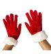 Christmas gloves Short gold silk fluff red Christmas gloves Velvet gloves_maomaolike.com