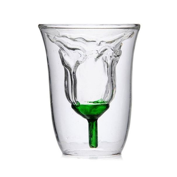 Rose double layer glass bar glass red wine glass_maomaolike.com