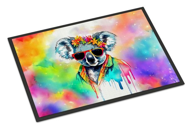 Hippie Animal Koala Doormat Front Door Mat Indoor Outdoor Rugs For Entryway, Non Slip Washable Low Pile, 24H X 36W_maomaolike.com