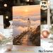 Jesus With Lamb Spiritual Painting Poster, Warm-toned Oil Painting Style Poster, Serene Sunset Scene With Jesus And Lamb Above Clouds, Peaceful_maomaolike.com