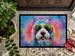 Old English Sheepdog Hippie Dawg Doormat Front Door Mat Indoor Outdoor Rugs For Entryway, Non Slip Washable Low Pile, 24H X 36W_maomaolike.com