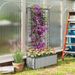 Wooden Raised Garden Bed With Trellis, Removable Pots-Gray_maomaolike.com