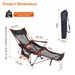 Foldable Camping Chair 330LBS Load Heavy Duty Steel Lawn Chair Collapsible Chair With Reclining Backrest Angle Cup Holder Pillow Side Pocket Carry Bag_maomaolike.com