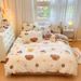 Cartoon Printed Milk Velvet Four-Piece Thickened Duvet Cover Bed Sheet Three-Piece Set_maomaolike.com
