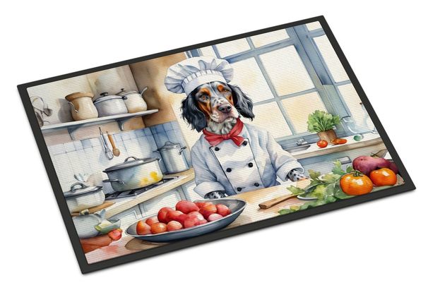 English Setter The Chef Doormat Front Door Mat Indoor Outdoor Rugs For Entryway, Non Slip Washable Low Pile, 24H X 36W_maomaolike.com