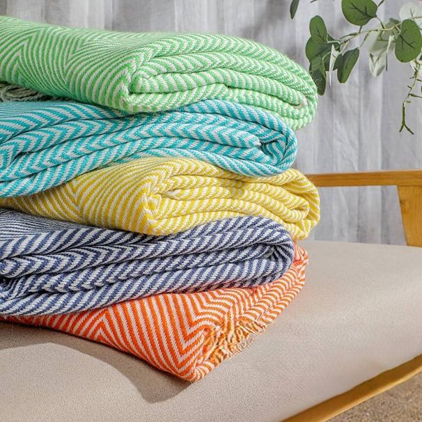 Retro Green Herringbone Woven Blanket Hotel Bed End Blanket Bed End Blanket Sofa Blanket Bed Cover Blanket_maomaolike.com
