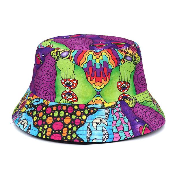 Hot Sale Skull Print Women Bucket Hats Men Panama Sunhat Fishing Hat Fisherman Cap Hip Hop Bob Femme Gorro Female 2024 Fashion_maomaolike.com