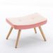 Wooden Step Ottoman,Wooden Step Stool For Adults,Square Cushion Foot Stool,Small Stool With Non-Slip Pad,Wood Stool Suitable For Bedroom, Living Room And Kitchen (PINK)_maomaolike.com