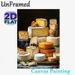 Cheese Assortment Painting Poster, Realistic Rich-toned Cheese Still Life Poster, Appealing Food-themed Decor Ideal For Kitchen And Dining Area_maomaolike.com