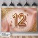 12th Birthday Party Backdrop - 2D Flat Polyester Wall Hanging With Glitter Shine Bright Text, Pink Golden Sparkles, Photo Props_maomaolike.com