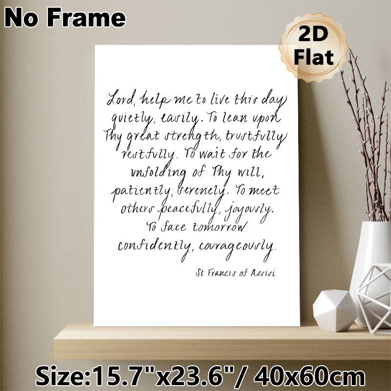 Religious Prayer Painting Poster, Elegant Cursive Typography Poster, Inspirational Spiritual Text From St. Francis Of Assisi, Ideal For Home, Bedroom_maomaolike.com