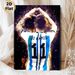 Football Player Di Maria Painting Poster, Vibrant Splatter-style Soccer Athlete Poster, Eye-catching Sports-themed Decor Ideal For Bedroom, Game Room_maomaolike.com