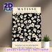 Floral & Plant Themed Matisse Style Painting Poster, Minimalist Black & White Abstract Floral Pattern Poster, Elegant Artistic Decor Suitable For_maomaolike.com