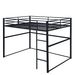 Metal Loft Bed Full Size, Loft Bed Frame With Safety Guard Rails & Flat Ladder, Twin Loft Bed For Kids Teens Adults, Black_maomaolike.com