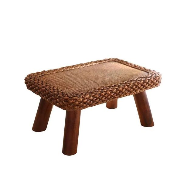 Wannilen Woven Straw And Vine Small Bedroom Window Seat Simple Tatami Coffee Table; Homestay Floor Table_maomaolike.com