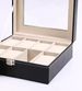 Black Faux Leather Watch Storage Box With Lock - 2/3/5/10/12 Slot Organizer, Glass Top, Soft Lining, Ideal For Watches, Jewelry & Accessories Display_maomaolike.com