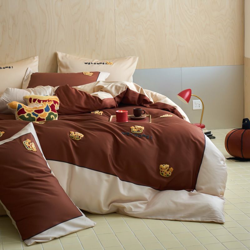 of The Dragon Limited Edition 100 Long-Staple Cotton Four-Piece Towel Set Embroidered New Celebration Zodiac Year Sheet Bed Skirt_maomaolike.com