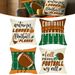 4 Pcs Fall Football Season Pillow Covers 18 X 18 Inch Rugby Sport Helmet Pumpkin Pattern Pillowcase Autumn Leaves Football Please Quote Pillow Cover For Home Couch Chair Sofa Decoration_maomaolike.com