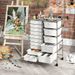 Rolling Storage Cart 15-Drawer Trolley With Chrome Plated Metal Frame_maomaolike.com
