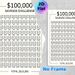 $100,000 Savings Challenge Painting Poster, Minimalist Envelope-style Savings Tracker Poster, Practical Design To Track And Reach Savings Goals, Ideal_maomaolike.com