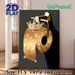 Crown-adorned Glittery Toilet Paper Painting Poster, Sparkly Glamorous Gold Glitter Poster, Whimsical Elegant Design Adds Chic Touch For Bathroom Wall_maomaolike.com
