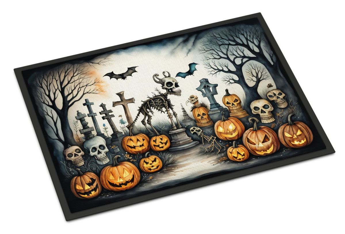 Pet Cemetery Spooky Halloween Doormat Front Door Mat Indoor Outdoor Rugs For Entryway, Non Slip Washable Low Pile, 24H X 36W_maomaolike.com