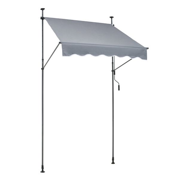VEVOR 59x47" Patio Awning Retractable Awning Sunshade Shelter With Crank Handle_maomaolike.com