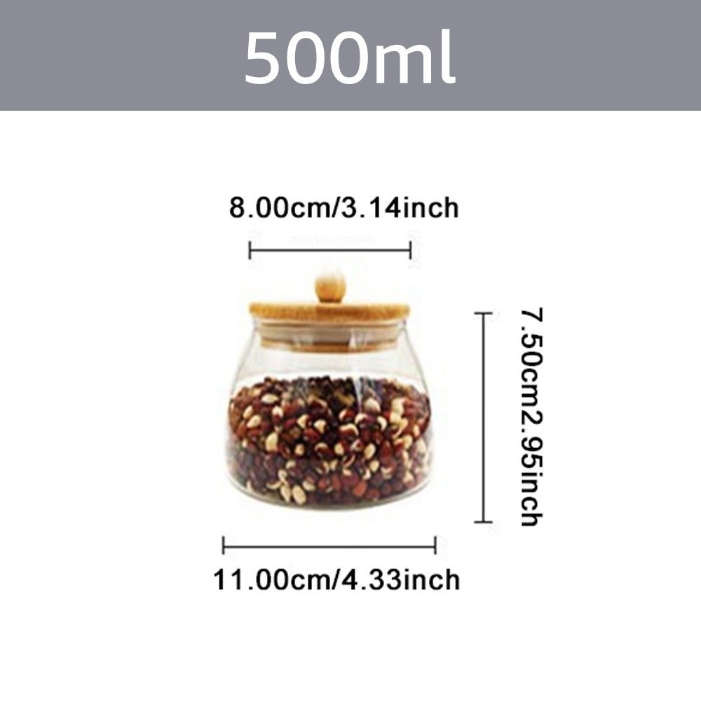Large Capacity Glass Storage With Wooden Lid, Airtight Mason Jar For Tea, Candy, Grains And Dry Snacks_maomaolike.com
