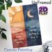 Day And Night Themed Painting Poster, Soft Watercolor Split Scene Poster, Serene Day-sun & Night-moon Design With Elegant Script, Ideal For Home Wall_maomaolike.com