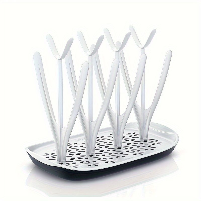 Baby Bottle Drying Rack Space Saving Countertop Baby Bottle Holder, Drying Rack For Baby Bottles Accessories - Stores Up To 12 Bottles, Dishwasher Safe_maomaolike.com