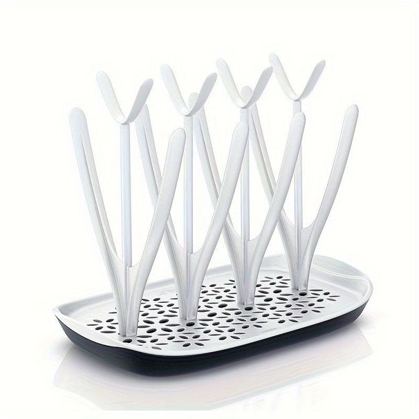 Baby Bottle Drying Rack Space Saving Countertop Baby Bottle Holder, Drying Rack For Baby Bottles Accessories - Stores Up To 12 Bottles, Dishwasher Safe_maomaolike.com